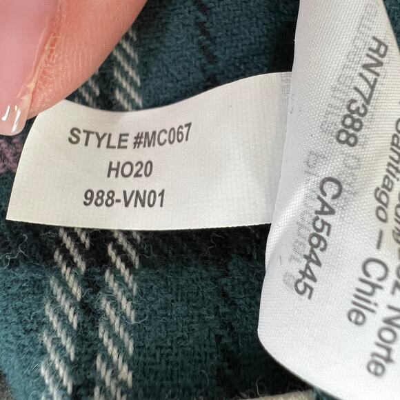 MADEWELL Green White Baywood Plaid Flannel Classic Ex-Boyfriend Shirt Size XS - Picture 10 of 10